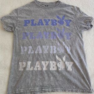 PLAYBOY T-Shirt in Gray and Lavender
